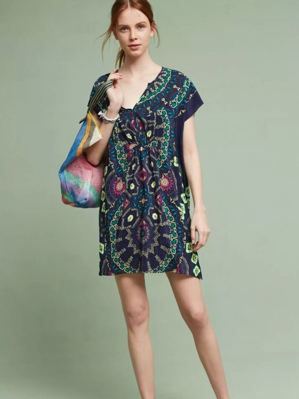 Maeve Anthropologie Silk Dress Beach Cover Up Size S